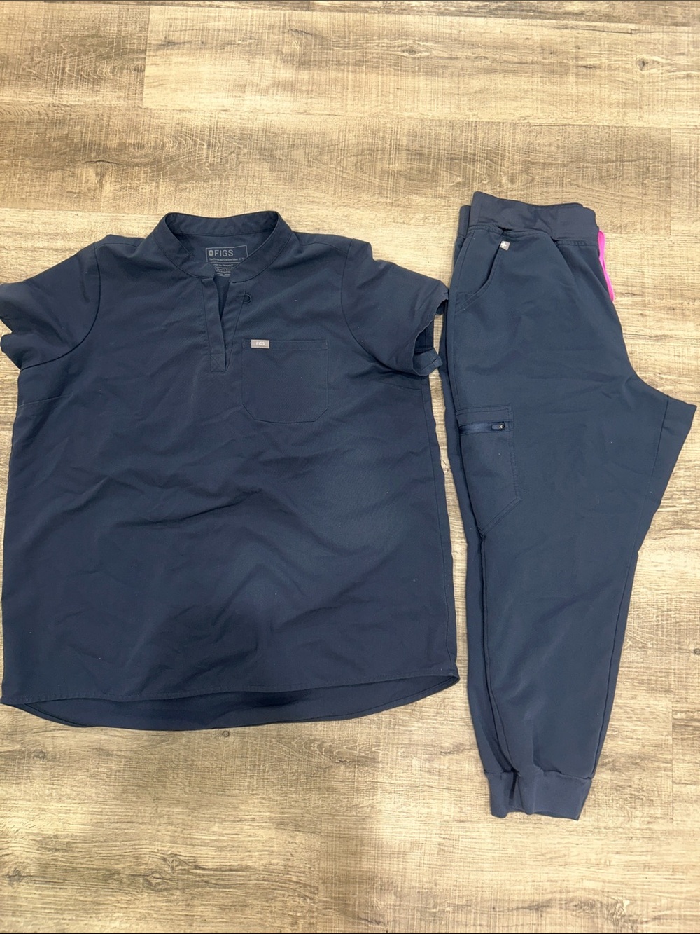 Figs Technical Collection Navy Scrub Top